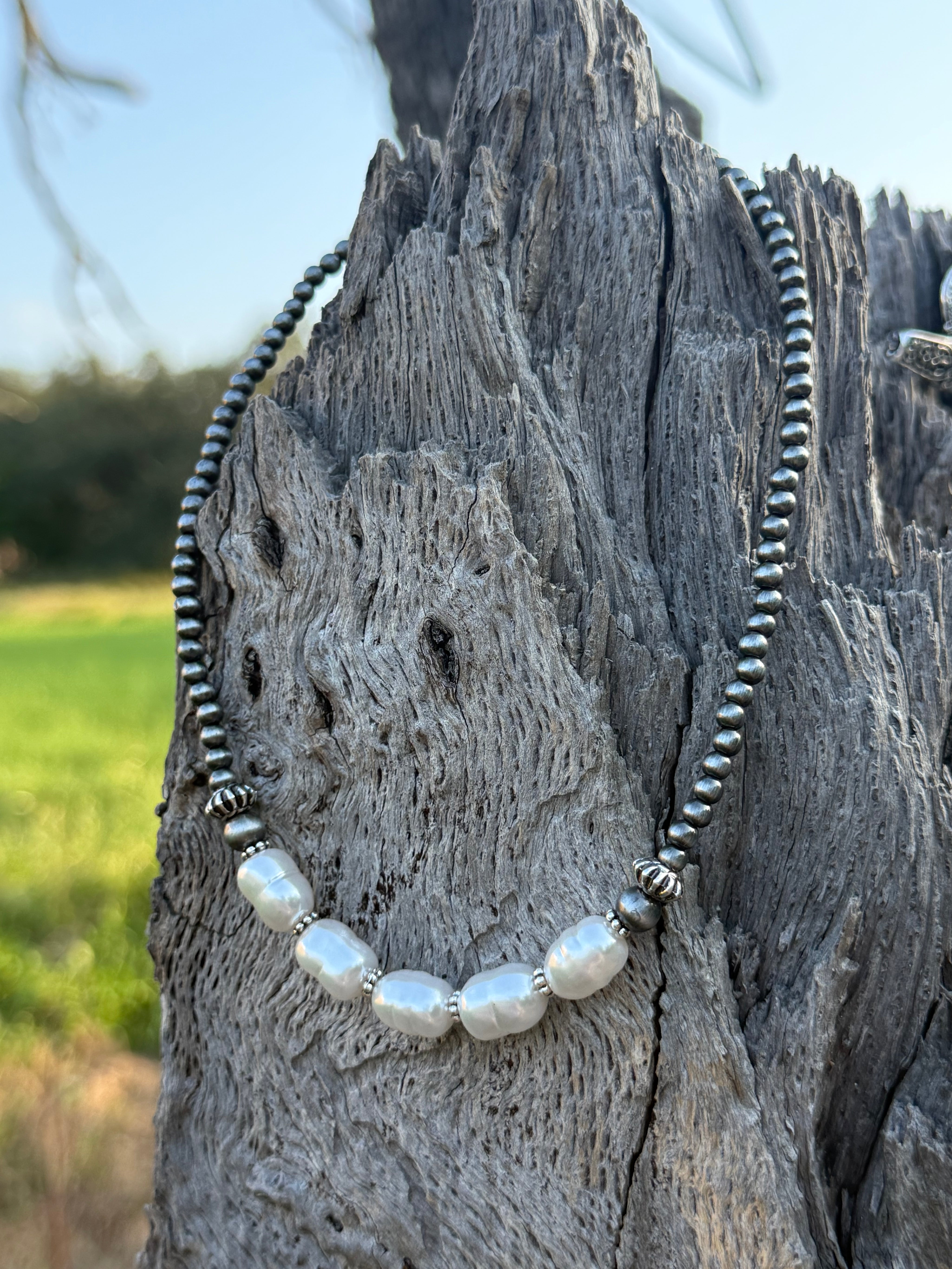 Nugget Pearl Beaded Choker