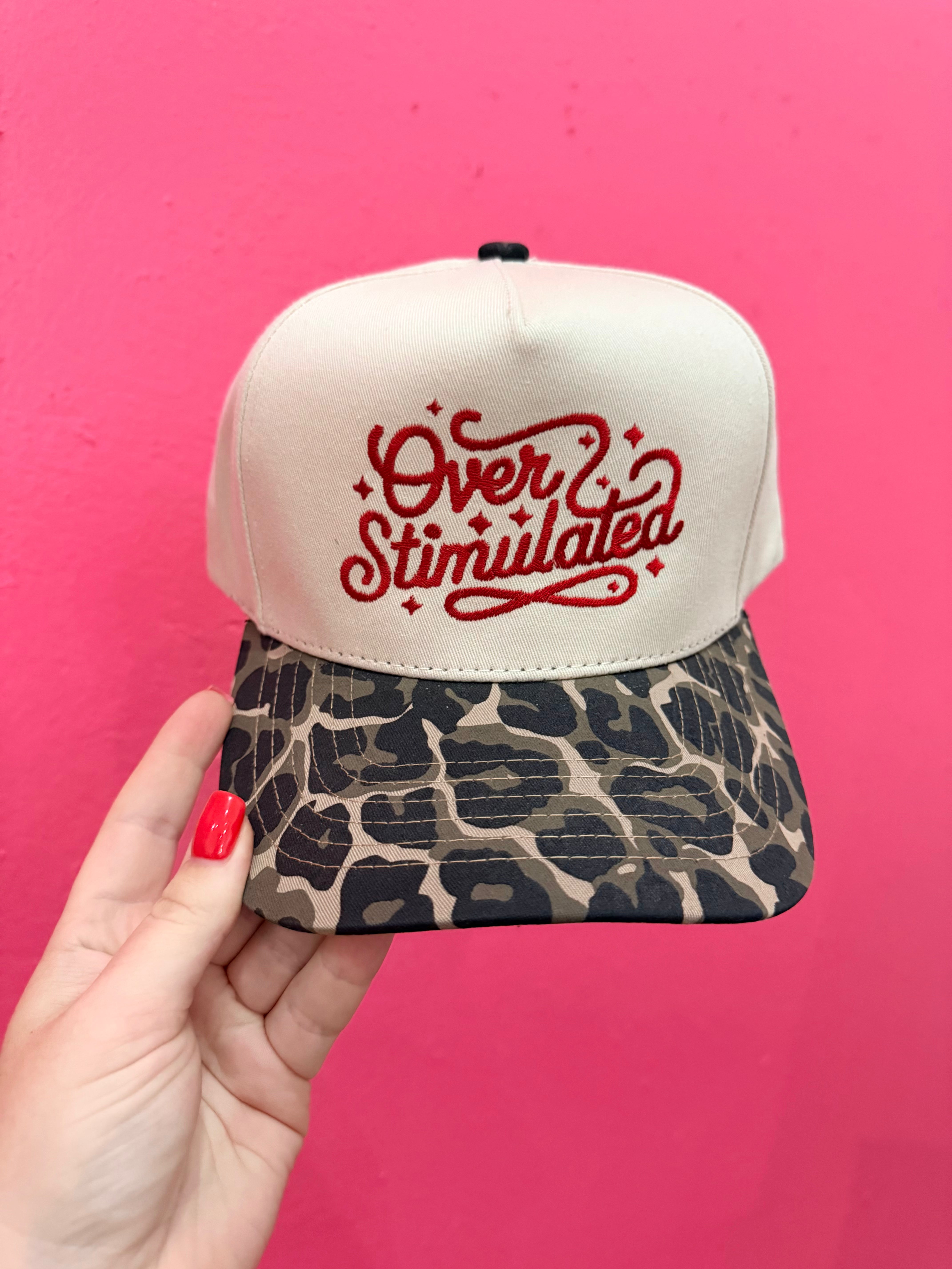Over Stimulated Embroidered Trucker Hat