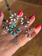 Turquoise Cluster Horseshoe Ring