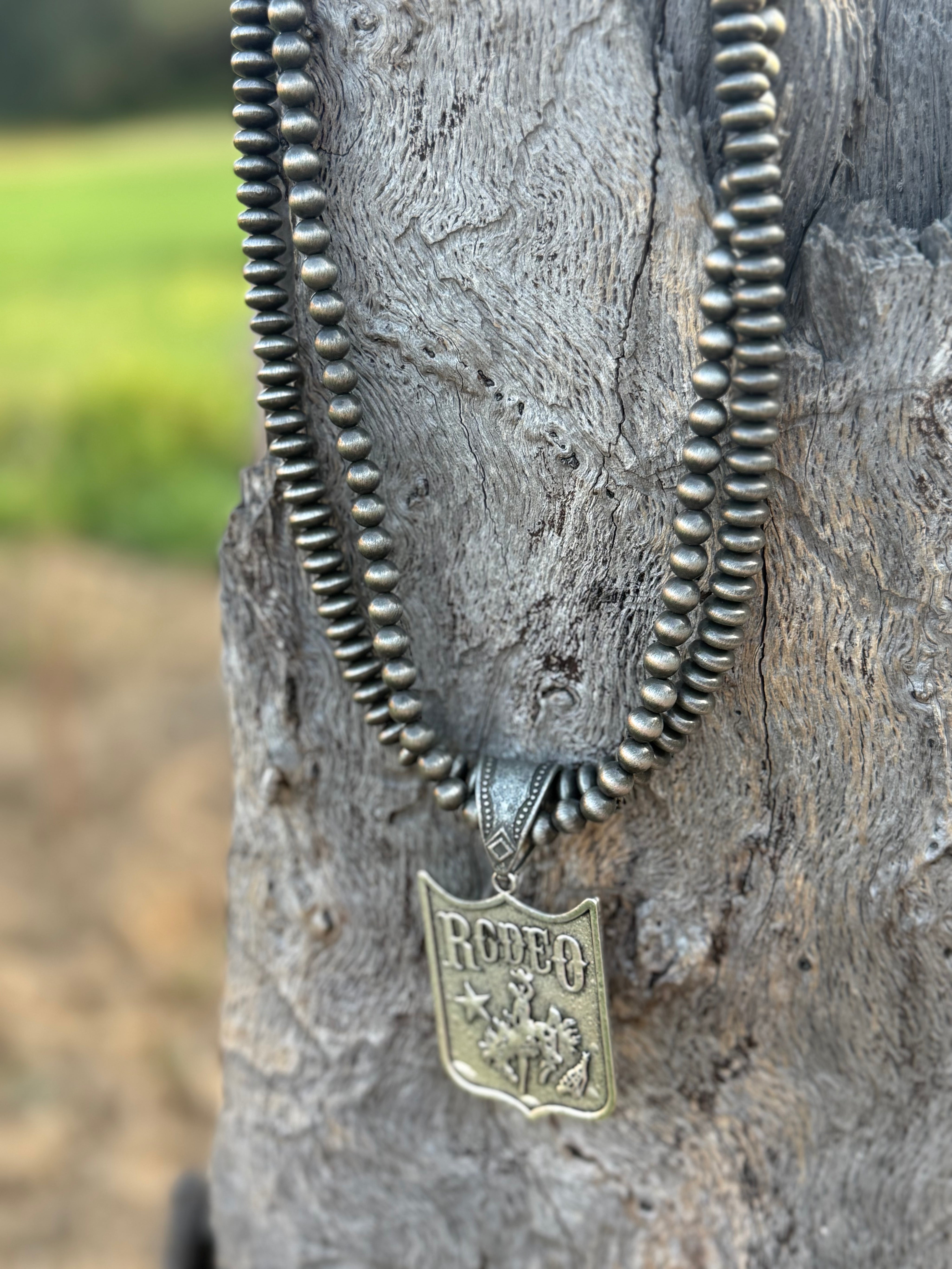 Western Rodeo Double Beaded Pendant Necklace