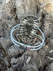 Silver Oval Concho Hinge Bracelet