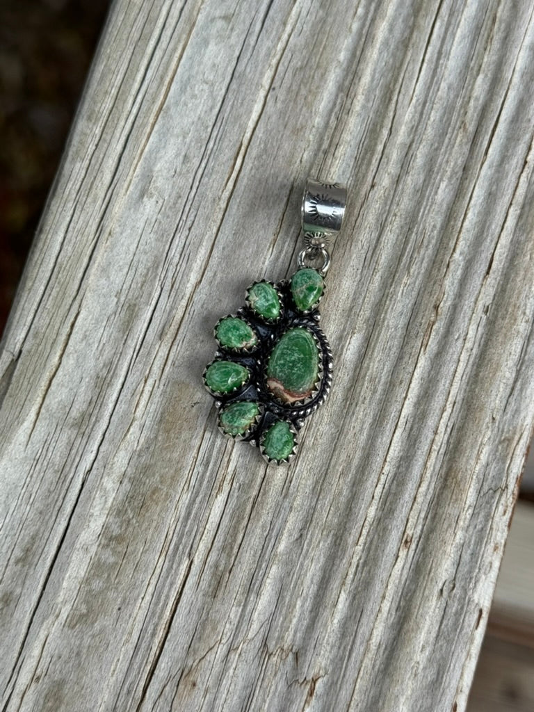 Half Cluster Turquoise Pendant