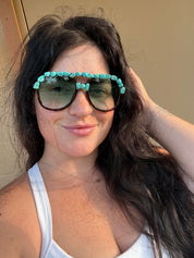 Turquoise Bridge Glam Sunglasses