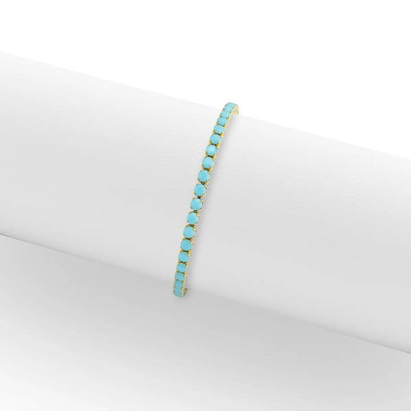 Gold Turquoise Tennis Bracelet