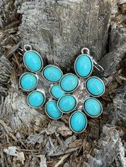 Wildflower Turquoise Cluster Drop Earrings