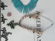 Turquoise Cactus Bandana Necklace