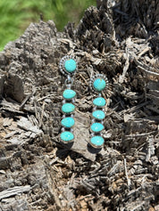 Turquoise Horizon Stacked Dangle Earrings