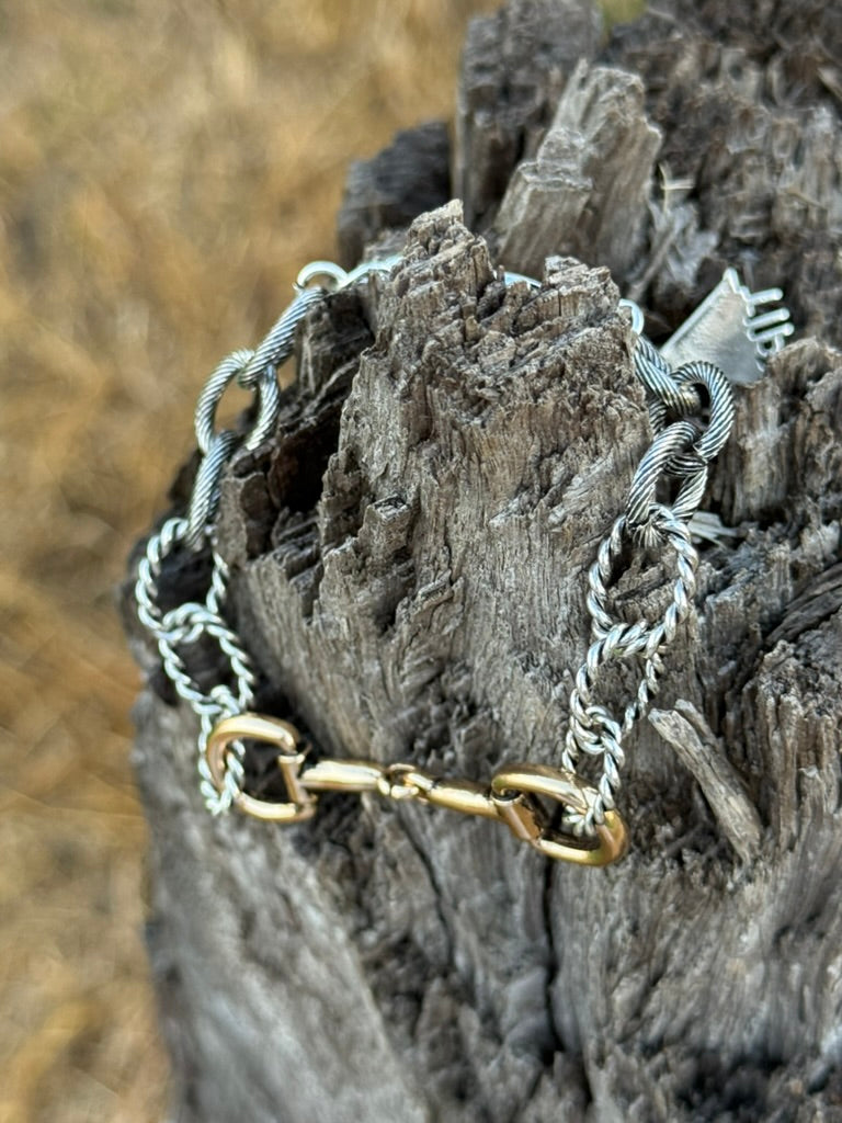 Two Tone Snaffle Bit Bulky Chain Bracelet