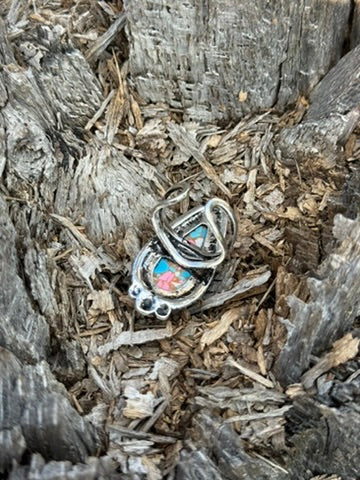Cotton Candy Stone Teardrop Cuff Ring