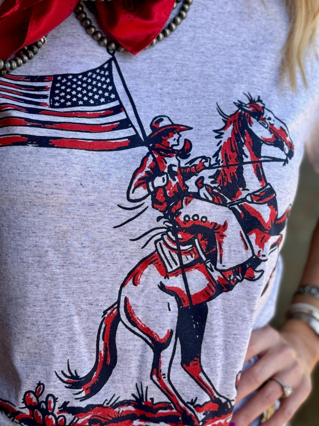 Patriotic Cowboy Graphic Tee