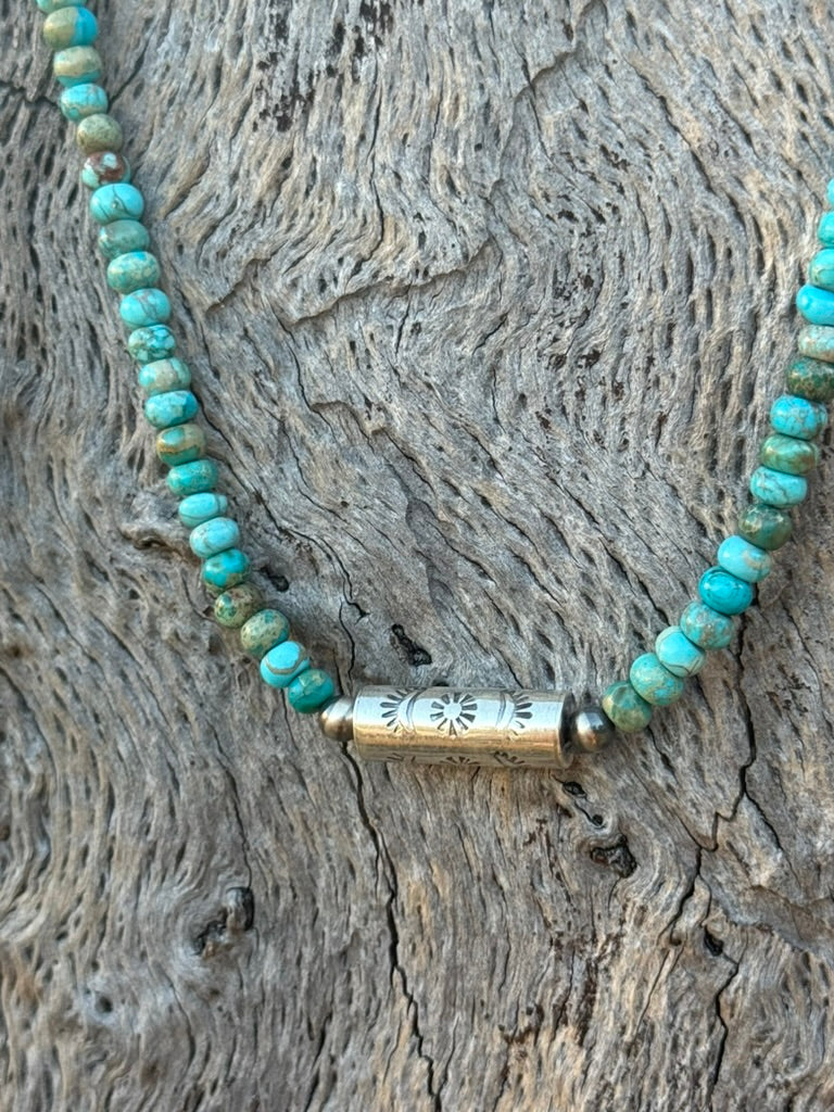 Authentic Kingman Barrel Bead Choker