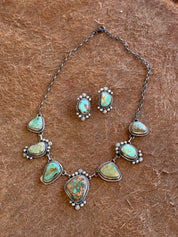 Royston Turquoise Chain Necklace and Earrings Set