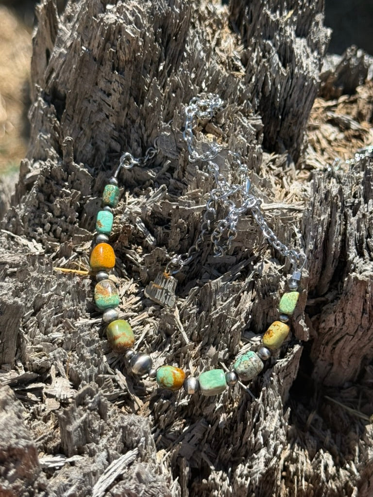 Sage Canyon Stone Beaded Chain Necklace