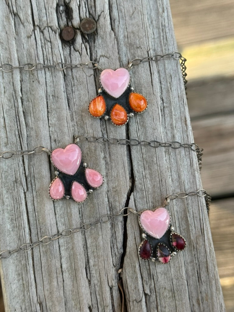 Desert Blush Pink Conch Heart Pendant