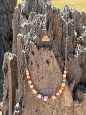 Sterling Silver Desert Sunset Spiny Oyster Chain Choker