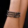 3 - Strand Silver Pearl Bracelet Stack