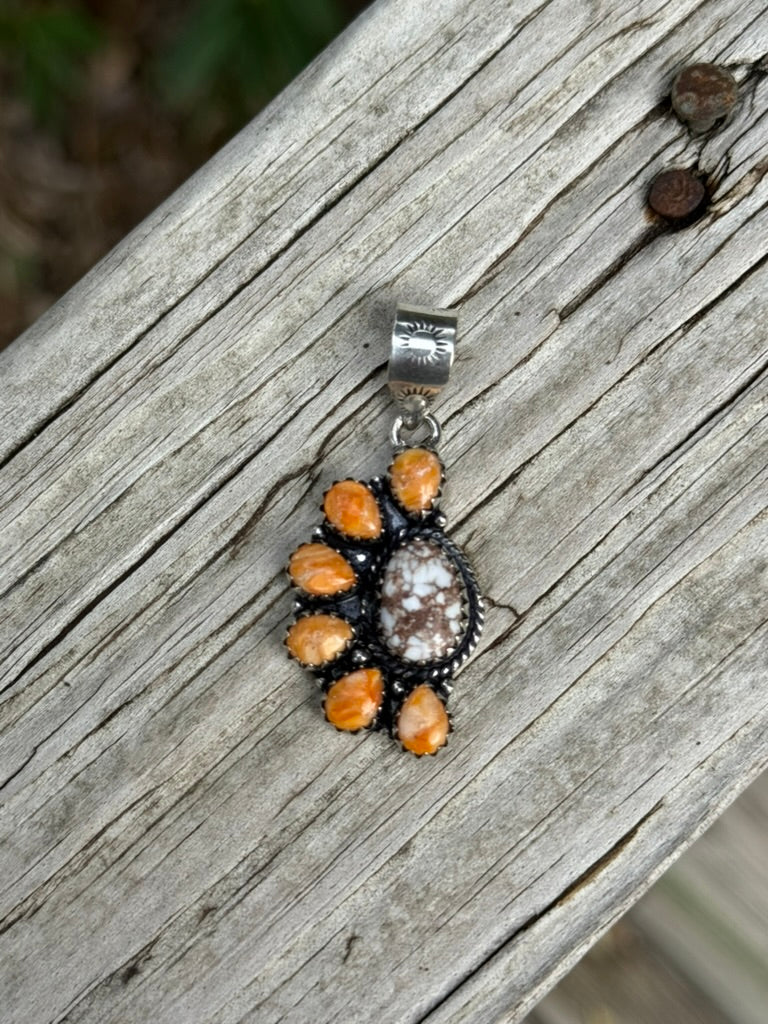Half Cluster Turquoise Pendant