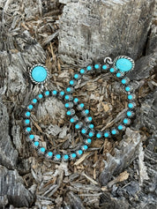 Desert Round Turquoise Beaded Hoop Earrings