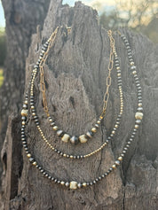 Two-Tone Corrugated Beaded Necklace