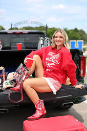 That's Another First Down Puff Crop Sweatshirt