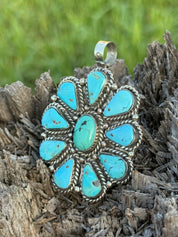 Turquoise Blossom Cluster Pendant