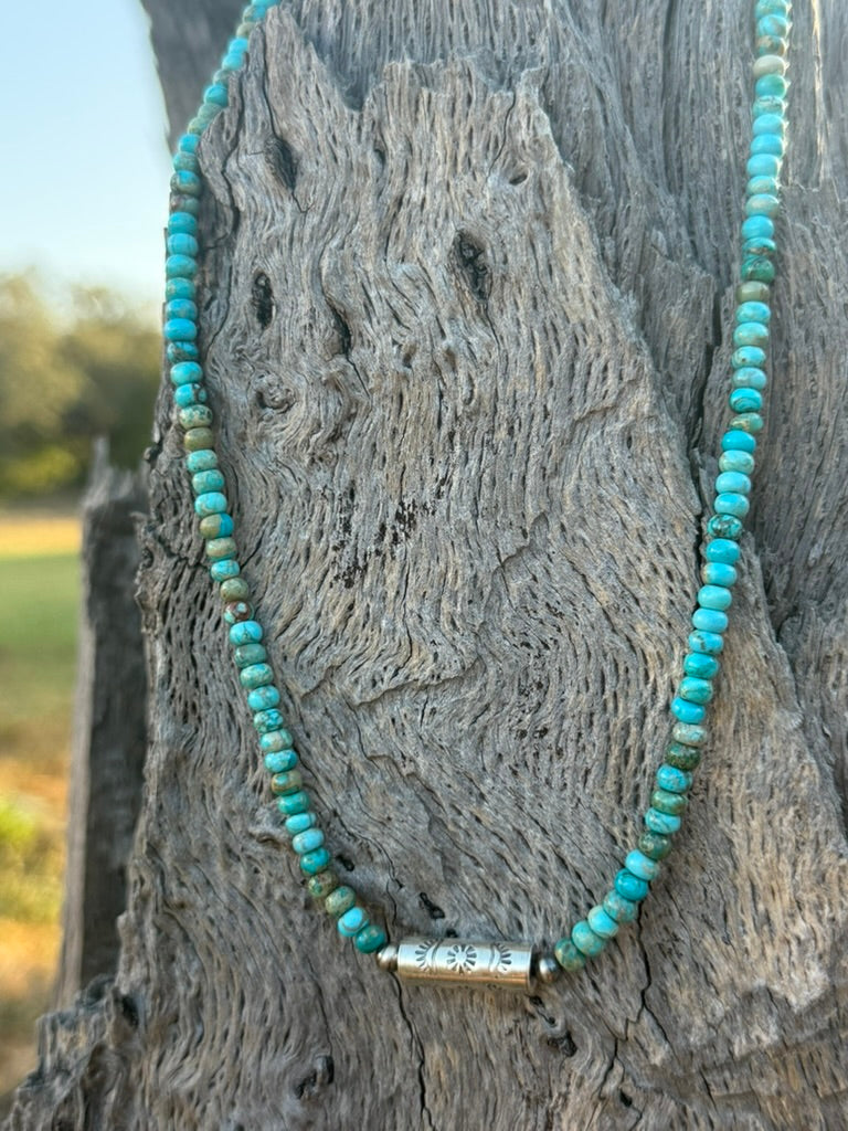Authentic Kingman Barrel Bead Choker