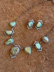 Royston Turquoise Chain Necklace and Earrings Set