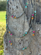 60" Sundance Canyon Multicolor Beaded Necklace