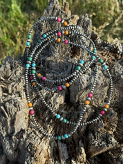 60" Sundance Canyon Multicolor Beaded Necklace