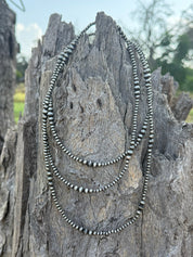 60" Sundance Canyon Silver Beaded Necklace