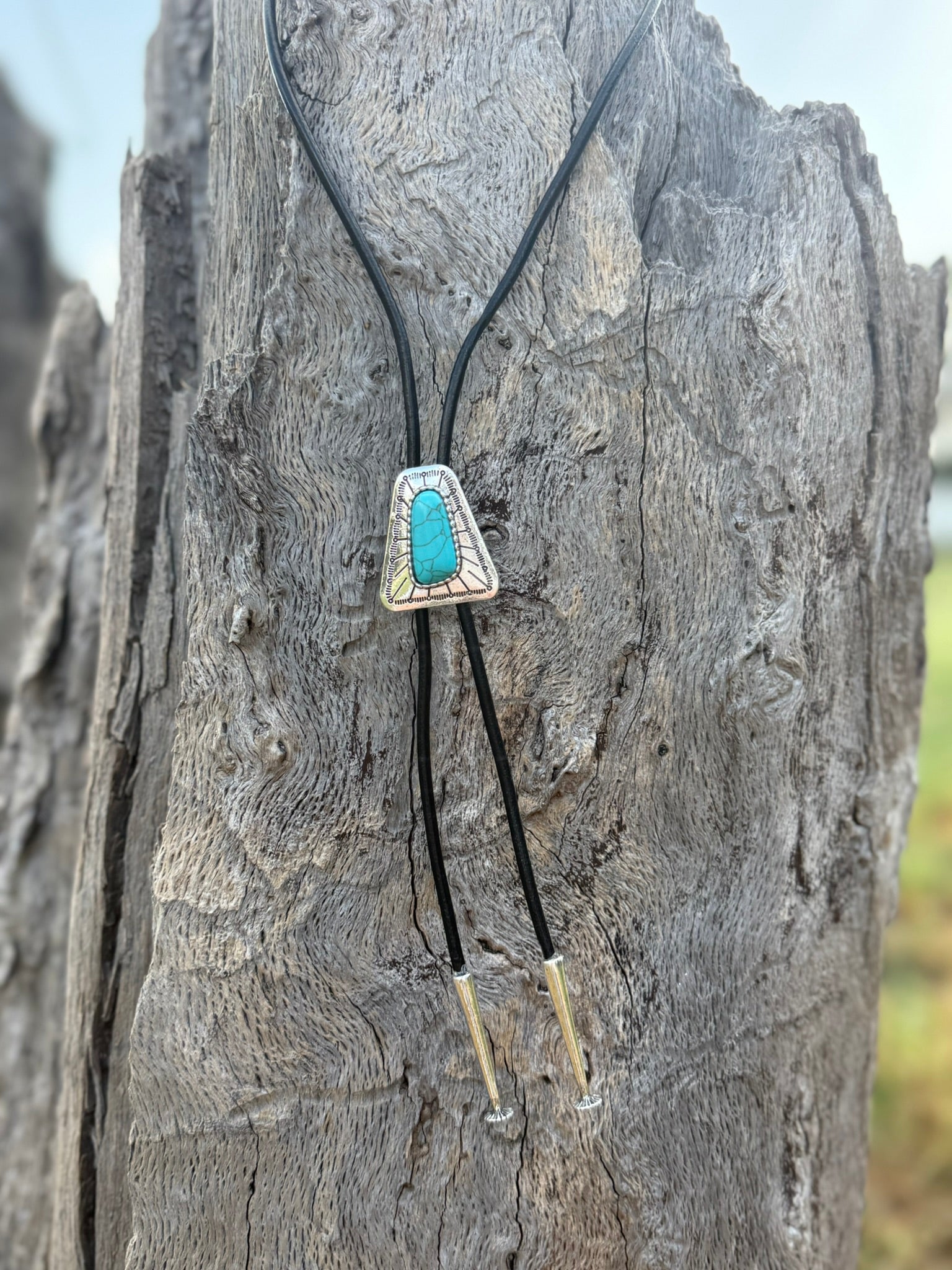 Desert Sky Turquoise Bolo Necklace