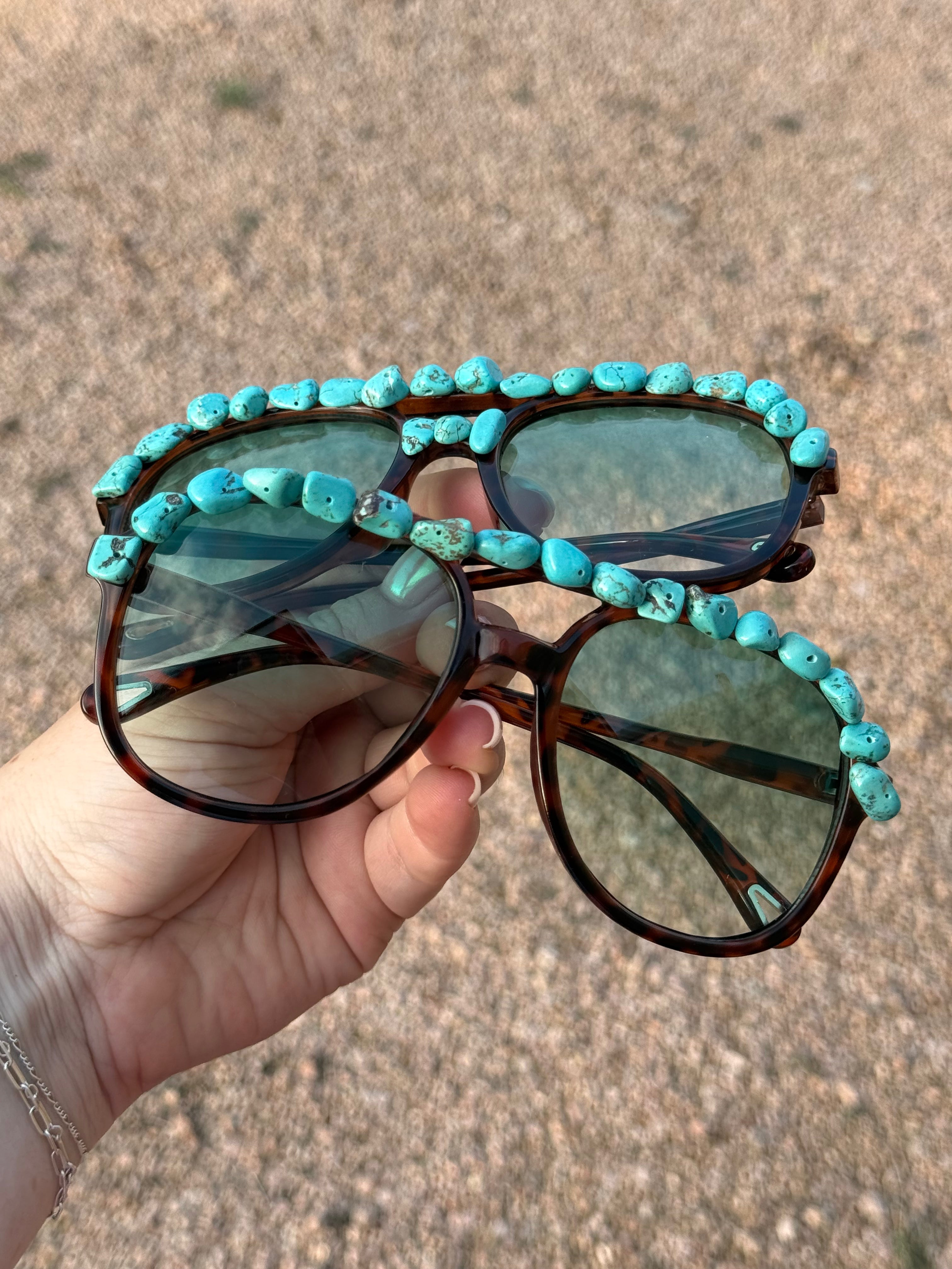 Turquoise Glam Sunglasses