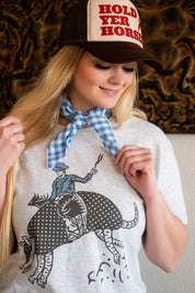 Blue Checkered Gingham Bandana