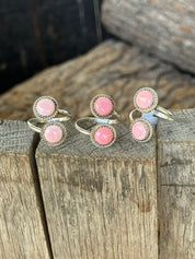 Authentic Pink Conch Dual Stone Adjustable Ring