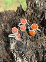 Authentic Spiny Oyster Dual Stone Adjustable Ring