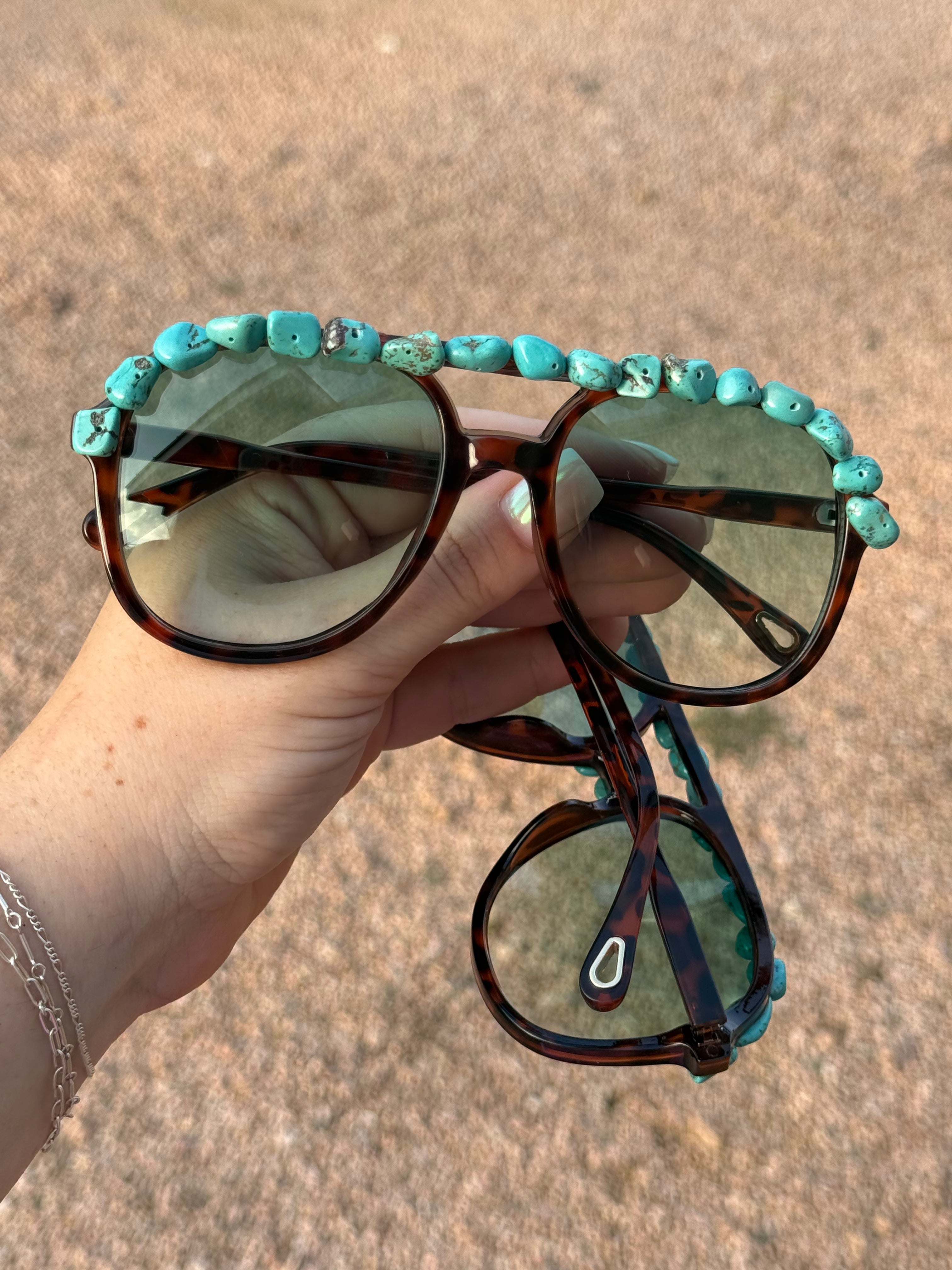 Turquoise Glam Sunglasses