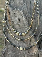 Two-Tone Corrugated Beaded Necklace