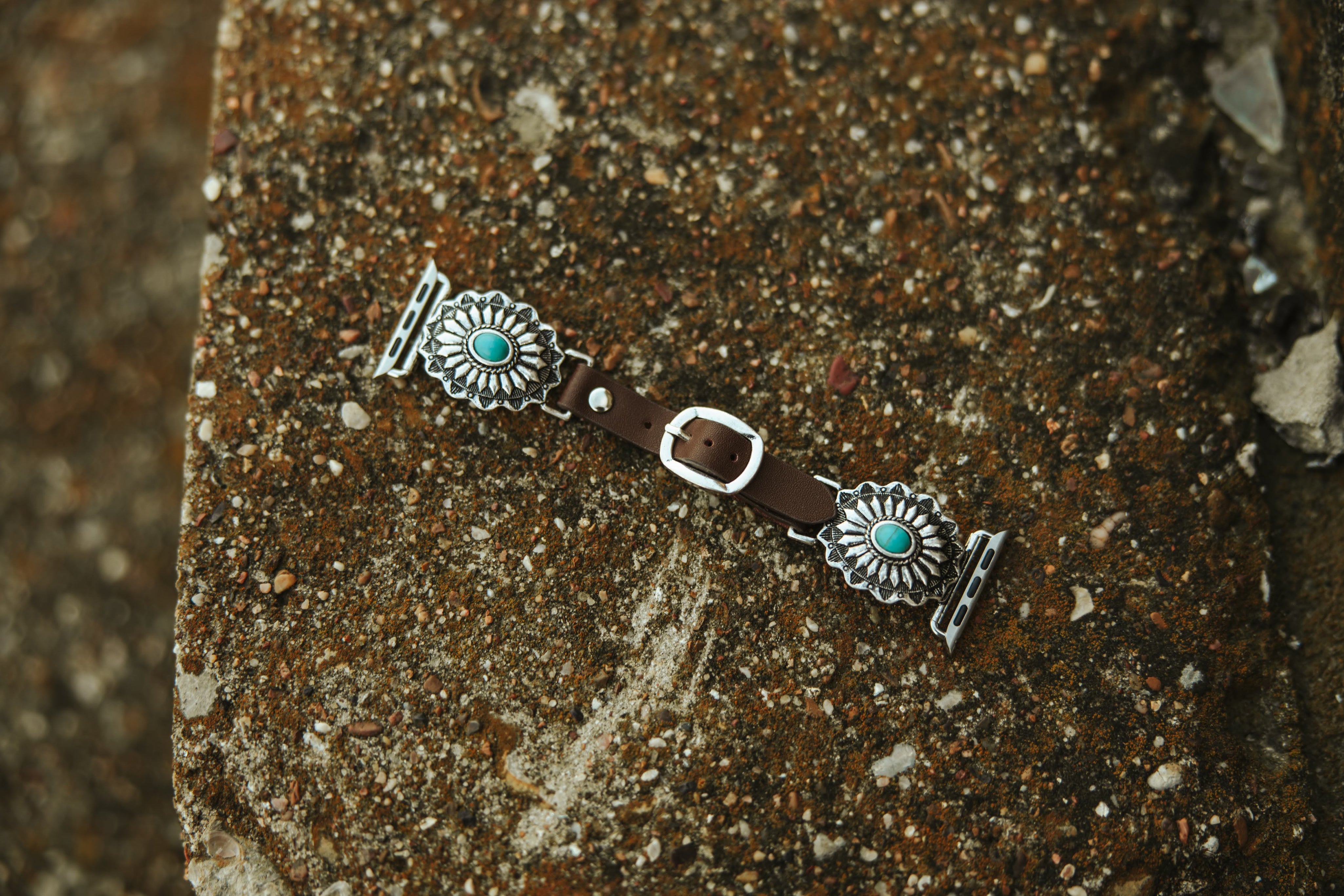 Turquoise Concho Faux Leather Watch Band