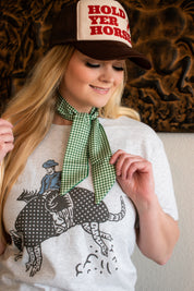 Green Checkered Chic Bandana Scarf