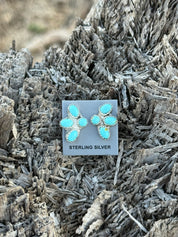 Mini Sterling Silver Turquoise Stud Earrings