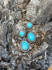Western Turquoise Rope Drop Earrings