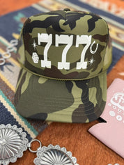 777 Lucky Number Camo Trucker Hat