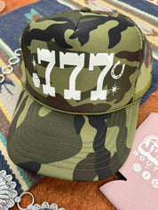 777 Lucky Number Camo Trucker Hat