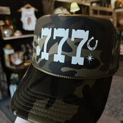 777 Lucky Number Camo Trucker Hat