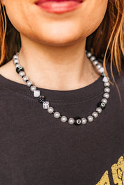 8 - Ball and Dice Beaded Charm Necklace