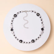 8 - Ball and Dice Beaded Charm Necklace