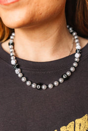 8 - Ball and Dice Beaded Charm Necklace
