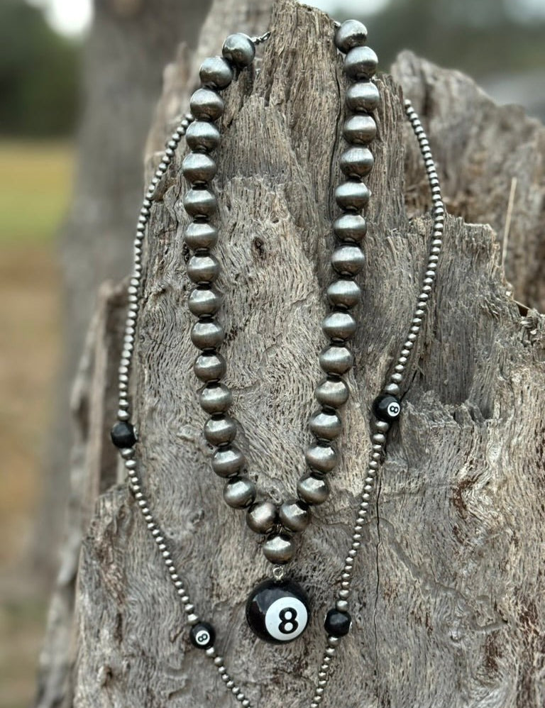 8 Ball Pearl Necklace