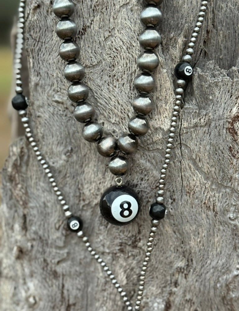 8 Ball Pearl Necklace