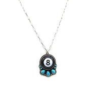 8 - Ball Turquoise Stone Pendant Necklace